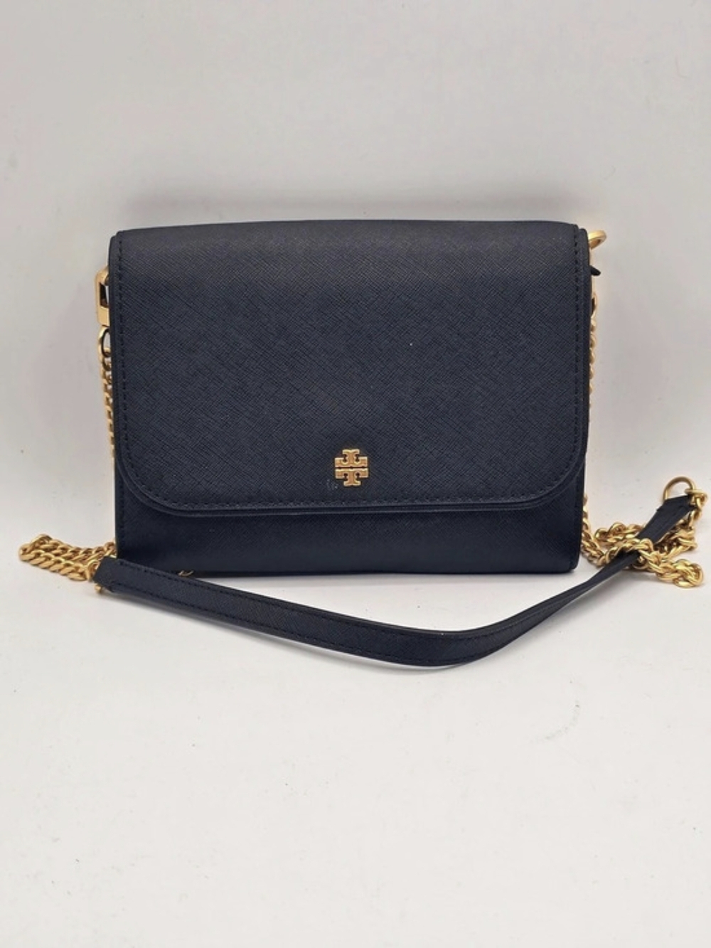 Tory Burch Robinson Chain Wallet Black Crossbody Bag